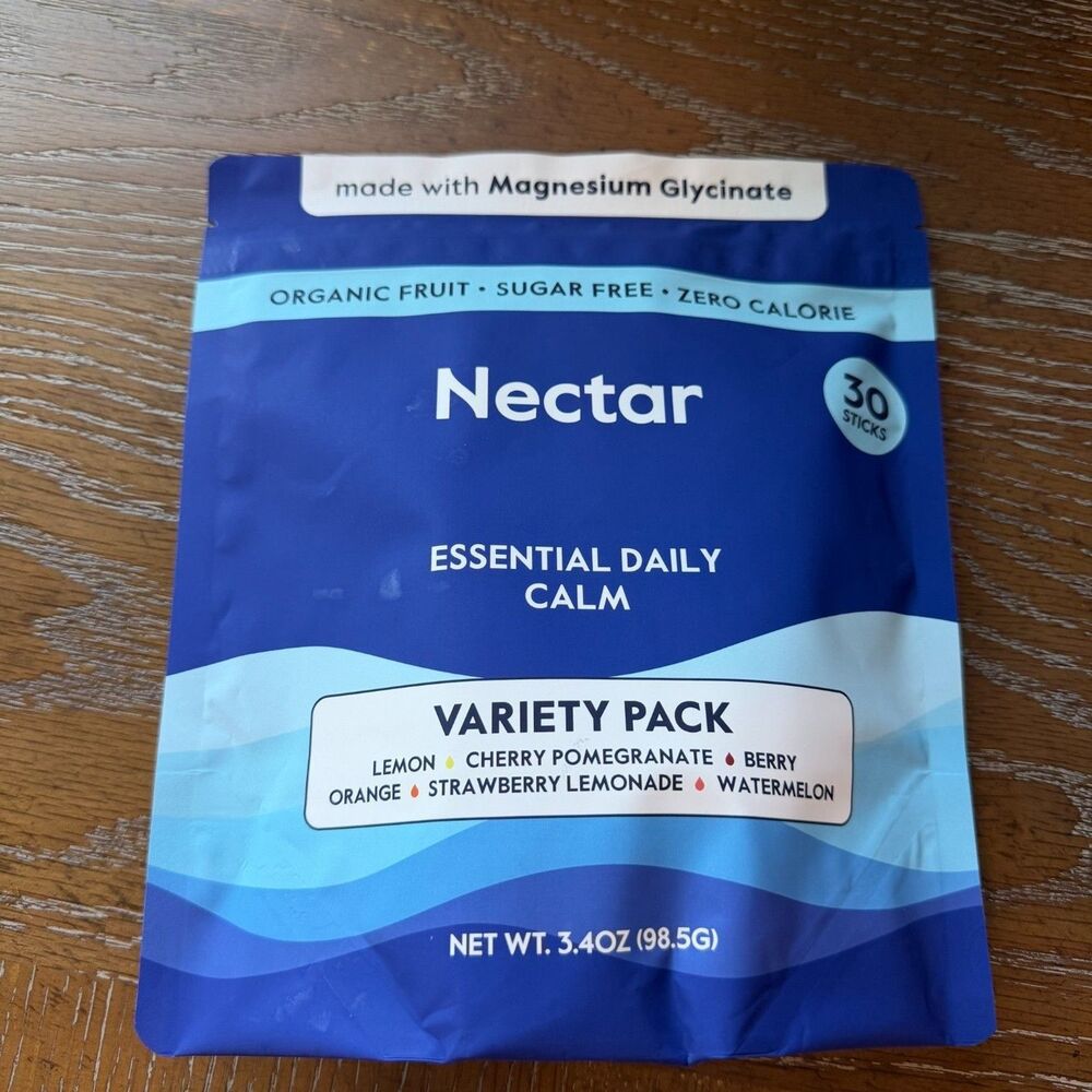 Nectar Essential Daily Calm 30 Sticks Variety Pack Magnesium Zero Calorie Stress